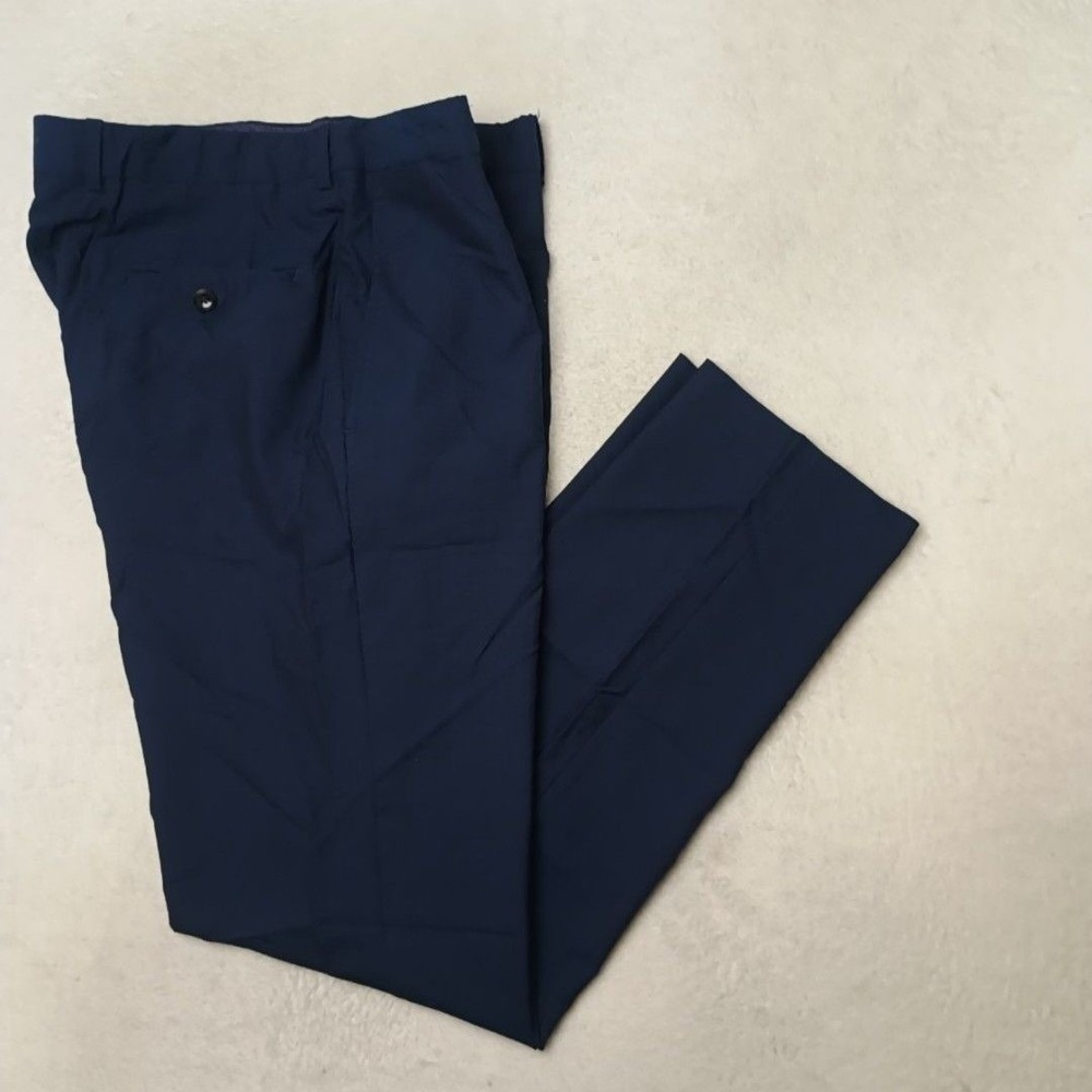 Ted Baker Pant Men 35x32 Blue Jay Dress Slim Wool Lined Flat Suit Slacks Italian